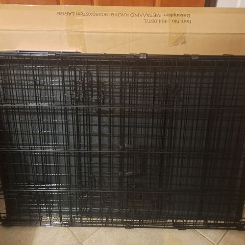 Crate for large dogs metal black, new