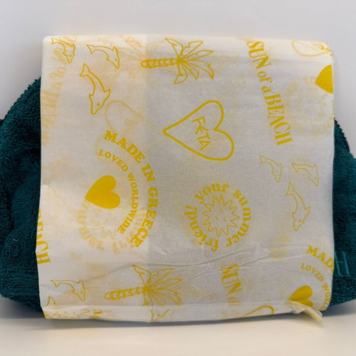 Sun of a Beach Small Luna Pouch like new, teal terry fabric