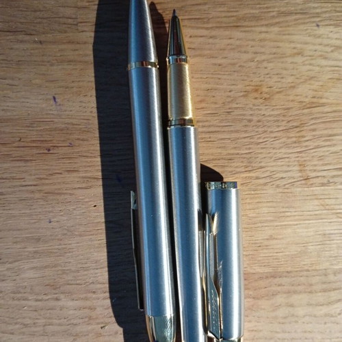 Parker IM Duo Brushed Metal GT pen set The British Collection new