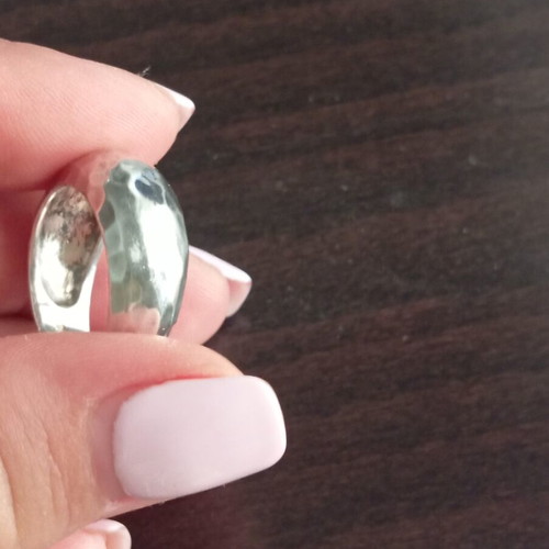 Silver ring 950 handmade, forged, like new, size 56-57