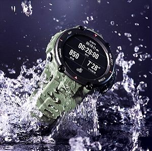 Amazfit T-Rex Αδιάβροχο Smartwatch με Παλμογράφο (Army Green)