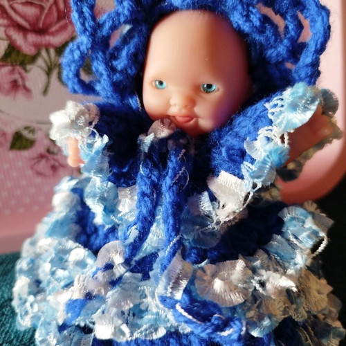 Doll with Handmade Dress and Hat New