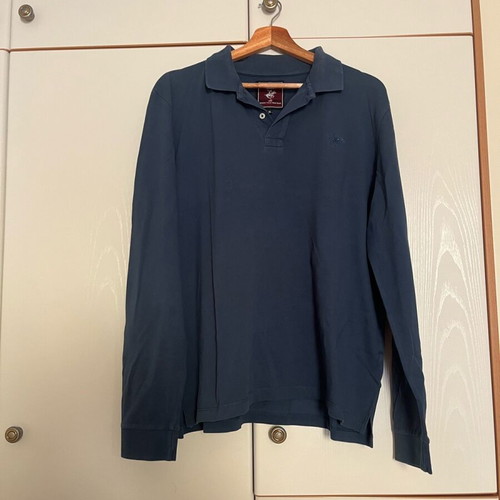 Beverly Hills Polo Club long-sleeve men's polo shirt used, size XL, blue