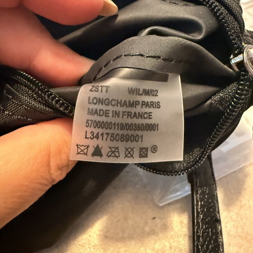 Longchamp Le Pliage mini pouch with strap, black crossbody bag