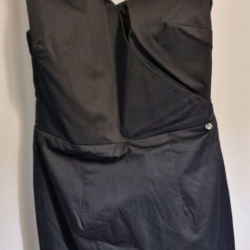 Toi&Moi dress fitted elastic midi black size S new