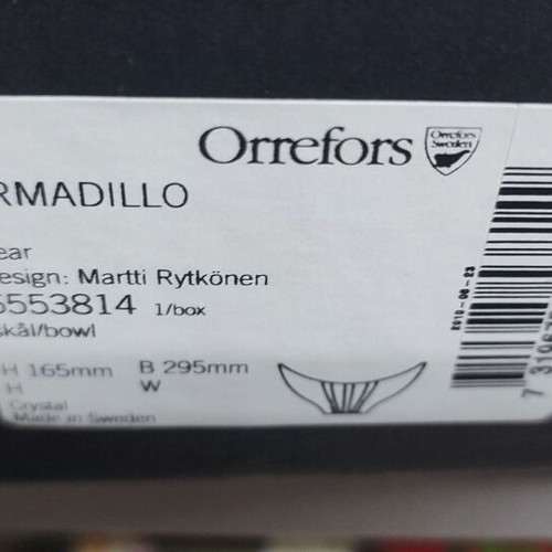 Orrefors Armadillo crystal bowl large size new