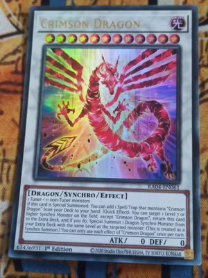 Crimson Dragon κάρτα Yu-Gi-Oh! Ultra Rare 1st Edition