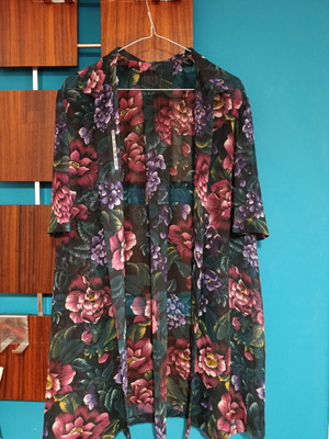 Vintage floral see through shirt like new, multicolor, size L
