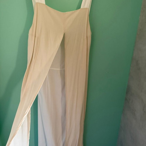 FALF long dress white-beige like new with open back
