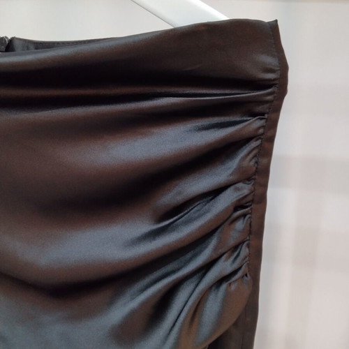Zara satin midi skirt size L excellent condition black