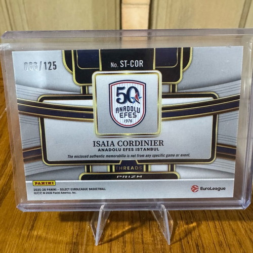 Isaia Cordinier Patch /125 basketball card
