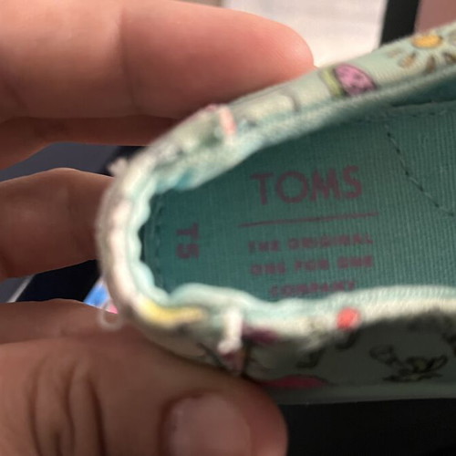 TOMS Kids Shoes Size 21 Like New with Flamingo Summer Design