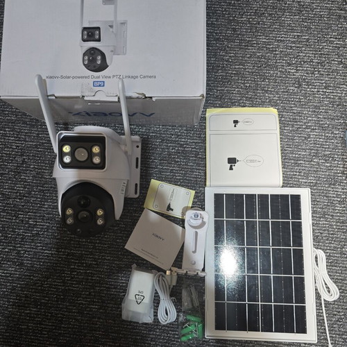 XIAOVV Solar Surveillance Camera 4G with Panel and Accessories