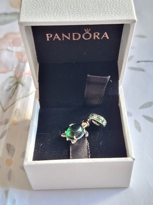 Pandora Charm Turtle S925 ALE with Green Stone new, with box
