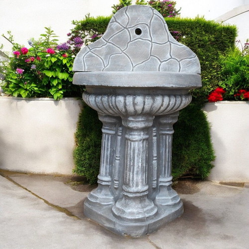 Aphrodite Concrete Garden Fountain for Wall in Gray and White