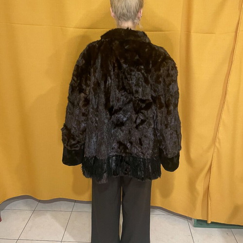 Mink fur coat like new, black, size L
