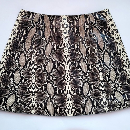 Neil Barrett snake print leather a-line mini skirt new, size S