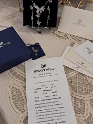 Swarovski Idyllia Lilia σετ κοσμημάτων σαν καινούργιο, μπλε πεταλούδες