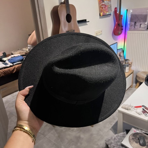 Black Fedora hat one size, like new