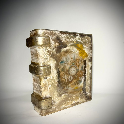 Unique wax book decoupage