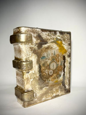 Unique wax book decoupage