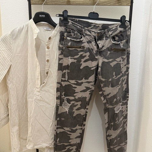 Zara military pants like new with gift shirt and thin sweater