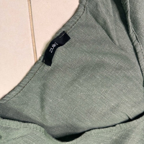 Zuiki women's dress like new, khaki cotton and linen blend