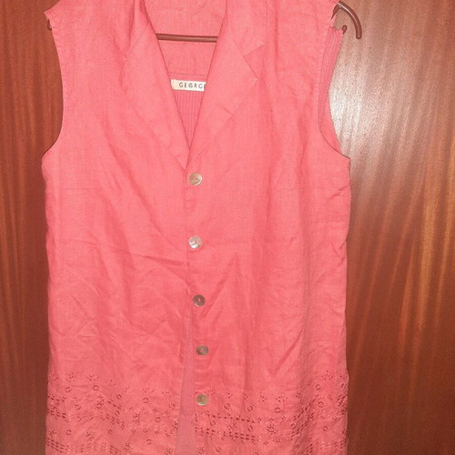 Acme linen shirt and sleeveless blouse set like new, rose color, size Large - XL