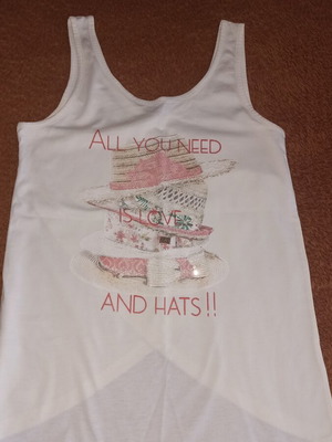 Cotton sleeveless top medium with back design like new, white