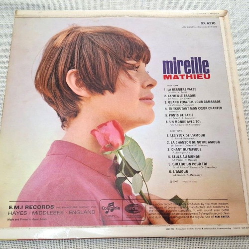 Mireille Mathieu LP used, pop music 1967 UK SX 6210