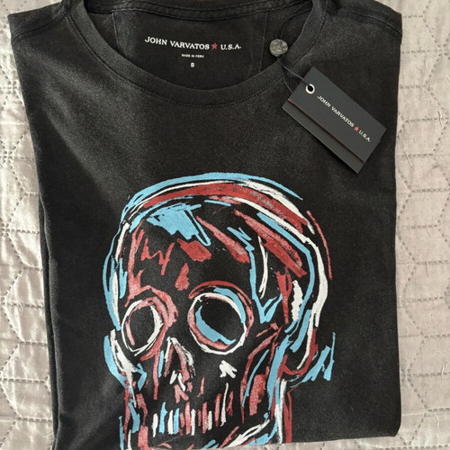 John Varvatos black skull T-shirt new, size S