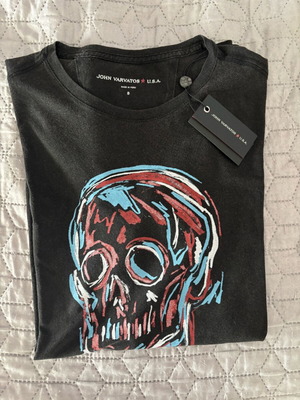 John Varvatos black skull T-shirt new, size S