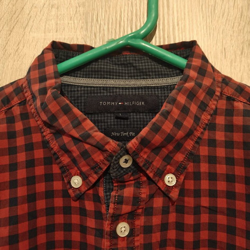 Tommy Hilfiger Cotton Checked Shirt used, red, size L