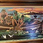  Πίνακας κέντημα με ψαράδες