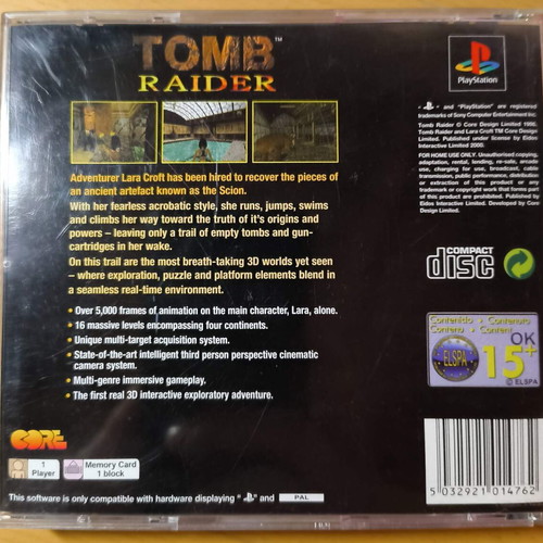 Tomb Raider I Black Edition PlayStation (PS1) mint, complete in box