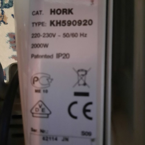 Delonghi Hork KH 590920 oil radiator used, 9 fins, 2000W