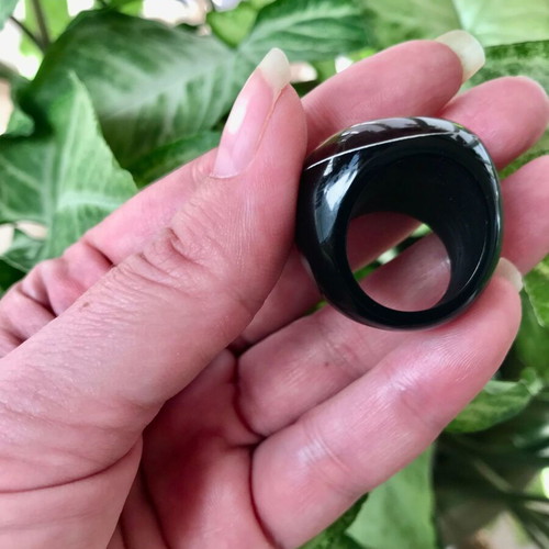 Da Vinci Lady with an Ermine wooden ring bulky large size new