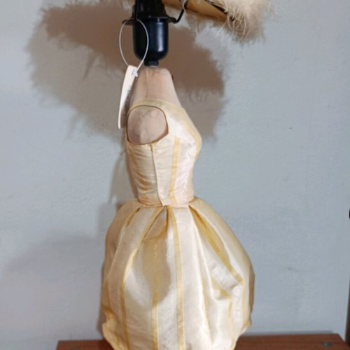 Table lamp doll new with yellow dress and hat