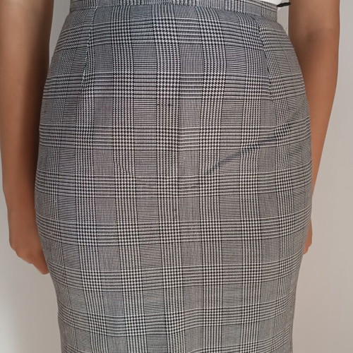 Plaid skirt size S used, gray and black, high waist