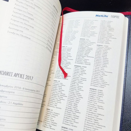 2017 Daily Calendar from Kathimerini blue like new