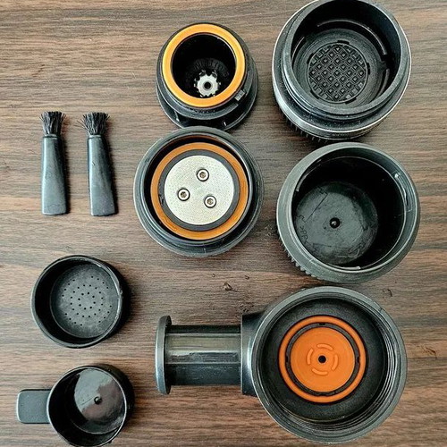 Wacaco Nanopresso Black portable espresso maker like new with 2 adapters