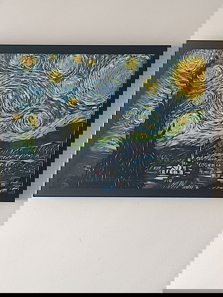 Πίνακας γυάλινος 3d Starry night