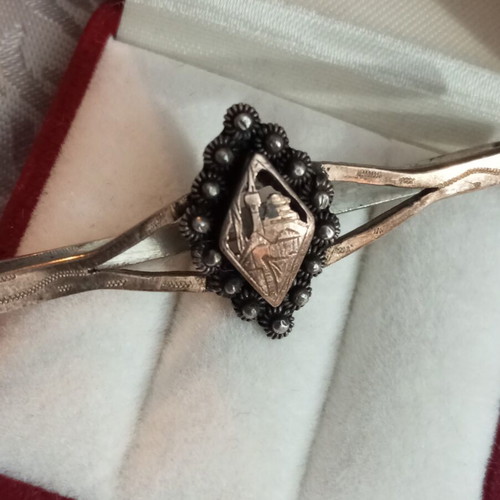 Silver Gold 925 9k Rodian Tie Clip used, engraved