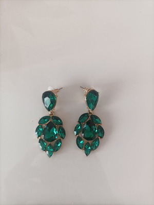 Earrings with green stones like new