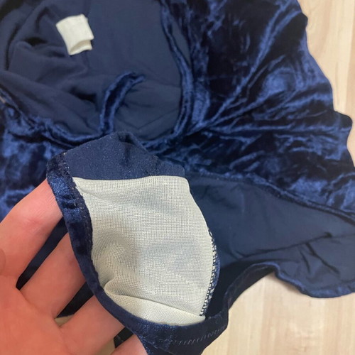 Vintage velvet bodysuit deep blue like new S/M