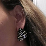 Steel earrings new, black and gold