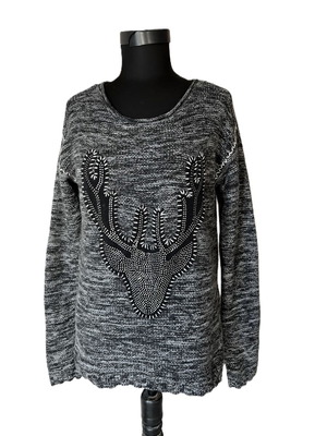 Grace sweater with stone decoration size M like new, merino wool with cashmere