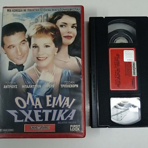 Relative Values VHS tape used, comedy with subtitles