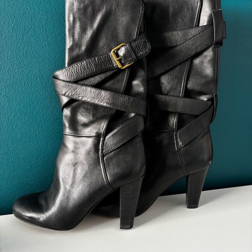 Massimo Dutti leather boots like new, black, size 37