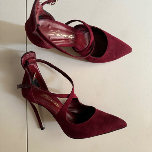 Sante Bordeaux shoes used with crisscross straps, size 39